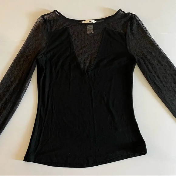 h&m long sleeve mesh polka dot top - Picture 4 of 13